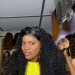 20 inch Super Double Drawn Vietnam Pixie curls 13x4 Swiss Lace Full Frontal Wig  human hair Natural colour