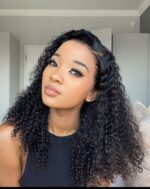 Double drawn 13x4 full lace frontal pixie curls wig Pre-Bleached Pre-Cut Pre-plucked  human hair - Image 5