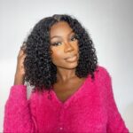 Double Drawn 5x1 lace Closure Glueless Pixie curls wig Pre-Bleached Pre-Cut And Pre-plucked Wear and Go Wig