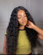 4x4 Lace Glueless Water curls Pre-plucked And Pre-Bleached Wear and Go Wig  human hair - Image 4