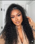 Water curls 13x4 U-frontal lace wig Pre-Bleached Pre-Cut Pre-plucked wig  human hair