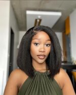 Pre-plucked and Pre-Bleached Glueless 4x4 Yaki straight wig - Image 3