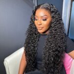 Super Double Drawn Deepwave 13x4 HD lace full frontal factory wig  human hair Natural colour 300g