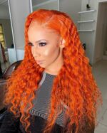 Super Double Drawn 13x4 Swiss lace Water curls Pre-plucked And Pre-Bleached Human hair wig Factory made wig - Image 3