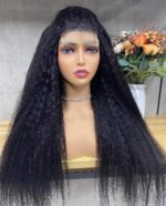 4x4 Lace Closure Yaki straight Glueless wig Pre-plucked And Pre-Bleached Pre-Cut Wear And Go Wig  Pure Virgin Hair - Image 2