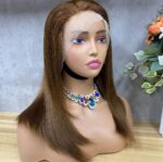 Honey Brown Double Drawn 13x4 full lace frontal wig Pre-Bleached Pre-Cut Lace wig - Image 4
