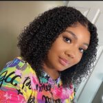 Double drawn 13x4 full lace frontal pixie curls wig Pre-Bleached Pre-Cut Pre-plucked  human hair