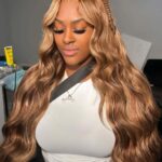 Super Double Drawn piano highlights bodywave full frontal wig  human hair