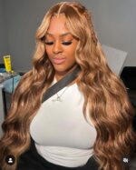 Super Double Drawn 13x4 full lace frontal body wave Glueless Pre-Bleached, Pre-Cut And Pre-plucked Wear and Go Wig - Image 3