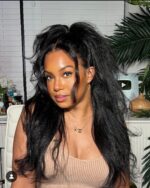 Kinky/Yaki Straight 13x4 Swiss Lace Full Frontal Glueless Wear and Go Wig  Human Hair Natural colour 180density - Image 3