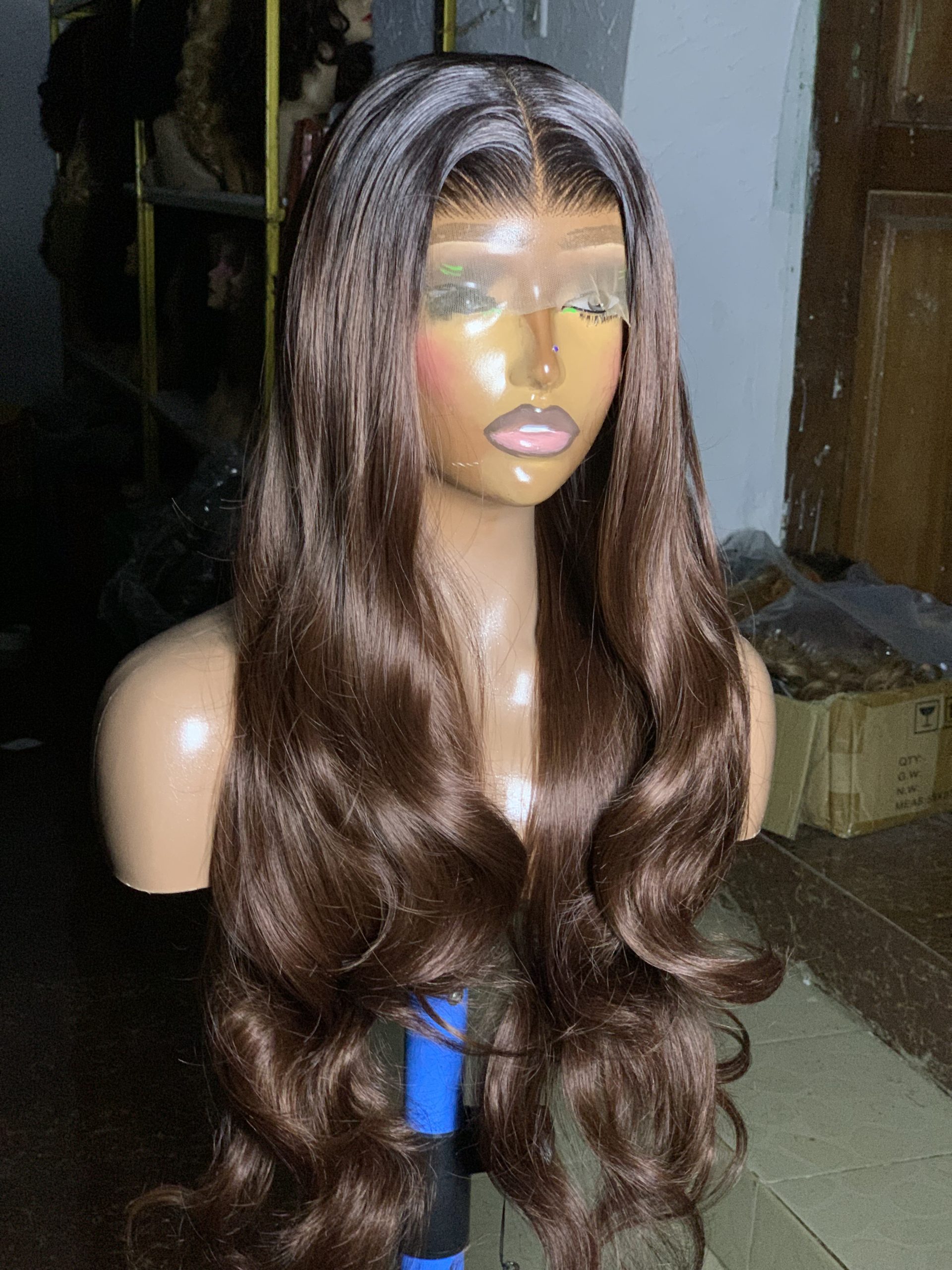 IMG_5453 T/BROWN HARLEN WAVE Hd lace full frontal wig hair blend - Image 1