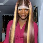 30inch Birthmark Bonestraight lookalike  5x5 closure wig hair blend