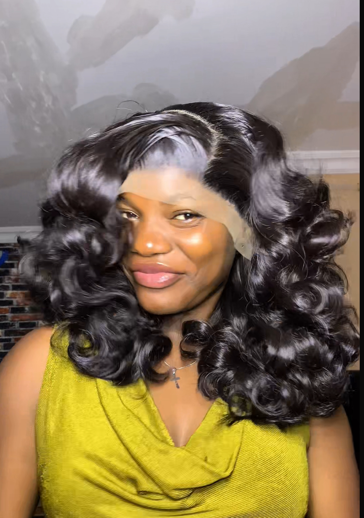 IMG_E6303 GC01 BLACK GUCCI BOUNCE FULL FRONTAL WIG HAIR BLEND - Image 1