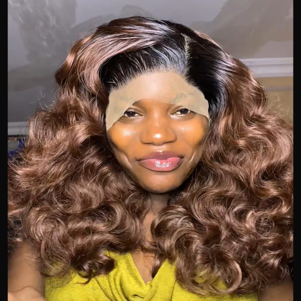 GC111 HONEY BROWN GUCCI BOUNCE FULL FRONTAL WIG HAIR BLEND