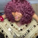 SDD BOHEMIAN CURLS FRINGE WIG WINE COLOR