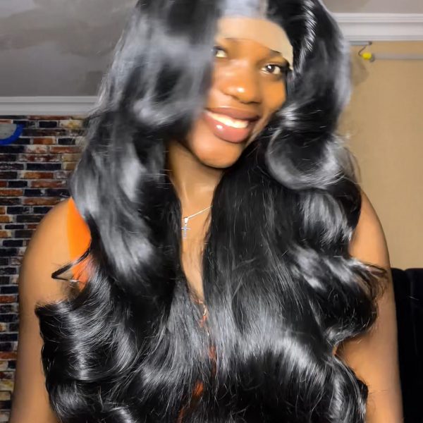 26 inch BLACK SALLY WAVE 5X5 CLOSURE WIG HAIR BLEND