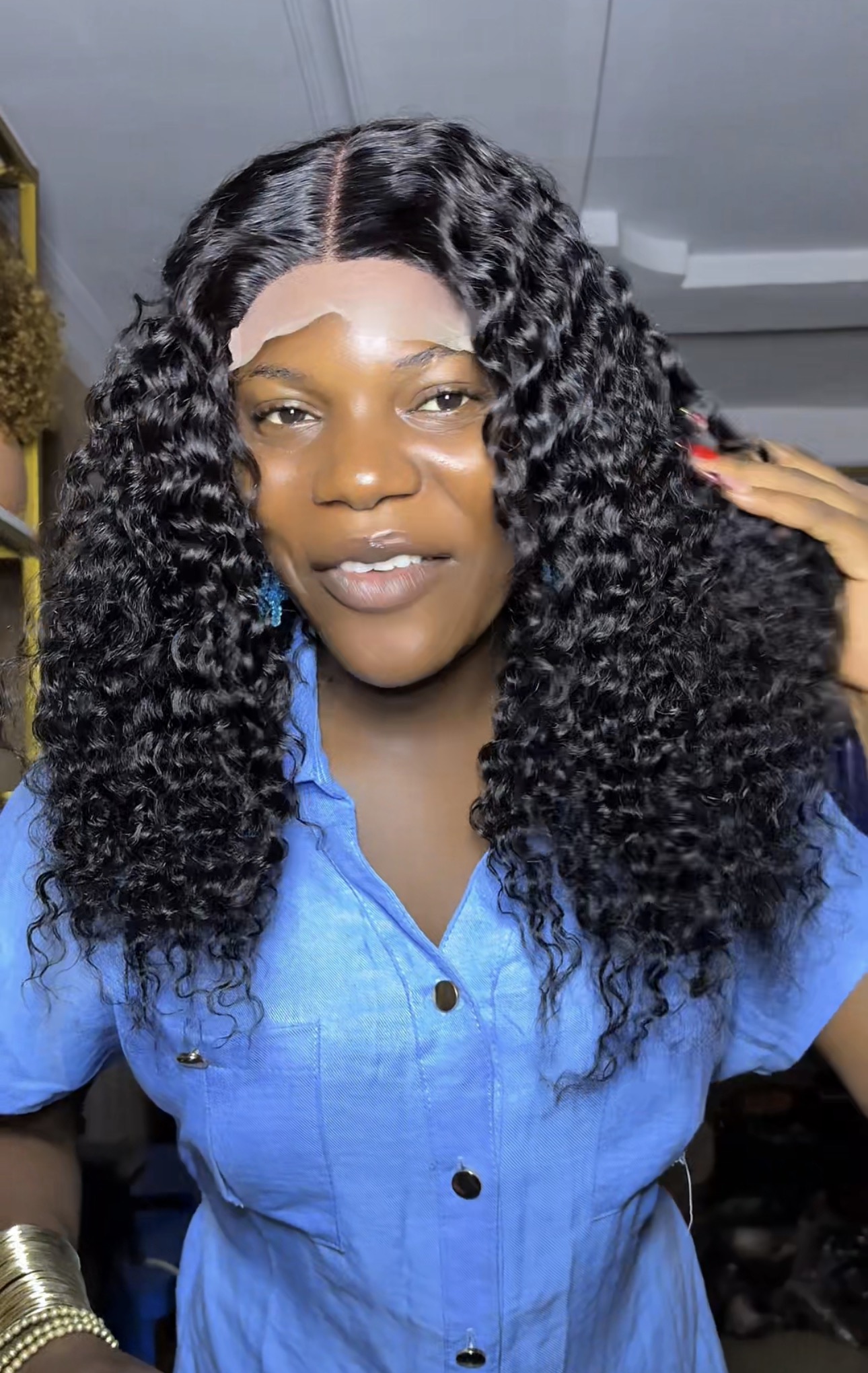 Screenshot 20inch watercurls 5x1 closure wig human hair - Image 1